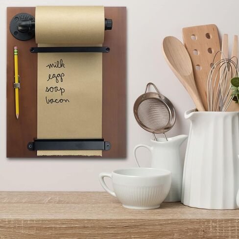 موزع ملاحظات ديكور الحائط للوحة المذكرات من Excello Global Products - يتضمن لفة كرافت مقاس 6 بوصات × 180 بوصة (خشب الجوز) in Kuwait