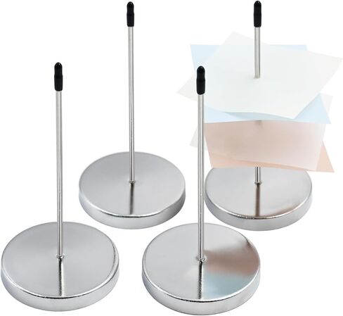 4 قطع من حامل الإيصالات، حامل إيصالات المطاعم، أداة تثبيت التذاكر المعدنية، عصا شوكة الفاتورة، عمود فحص، حامل مذكرة مكتب من الفولاذ المقاوم للصدأ، حامل إيصال in Kuwait