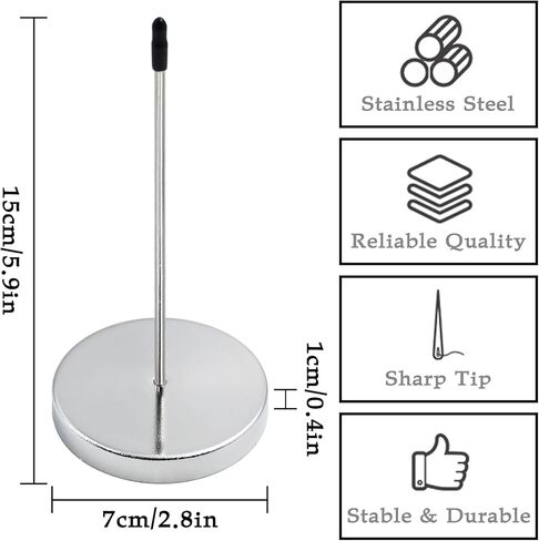 4 قطع من حامل الإيصالات، حامل إيصالات المطاعم، أداة تثبيت التذاكر المعدنية، عصا شوكة الفاتورة، عمود فحص، حامل مذكرة مكتب من الفولاذ المقاوم للصدأ، حامل إيصال in Kuwait