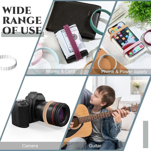 24 Pcs 8 Inch Colored Silicone Rubber Bands Silicone Elastic Bands Long Lasting Wrapping Bands for Books, Art, Bag Wraps, Exercise, Crab Traps, Bottle, Wallet (Pastel Color) in Kuwait