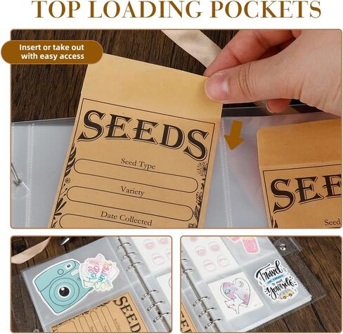 غلاف منظم لتخزين بذور الحديقة: 240 جيبًا لتنظيم جيوب تخزين البذور و80 مظروفًا للبذور - منظم عبوات البذور - حافظة البذور - توفير البذور in Kuwait