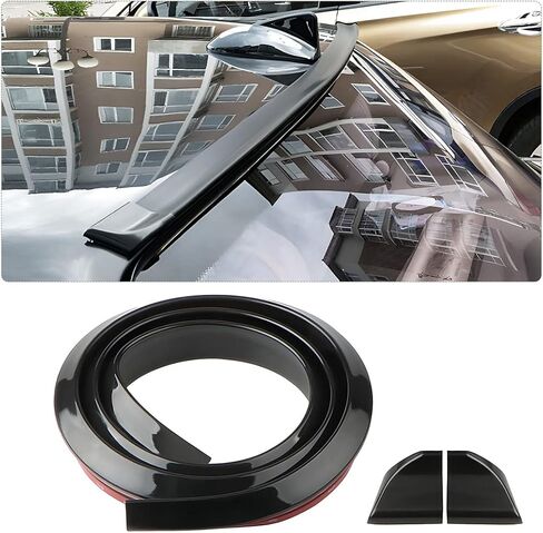 Blilo Car Trunk Spoiler Lip Kit, Universal 4.9ft Automotive Rear Wing Strip Bar Kit, Vehicle Punch-Free Installation Tail Fin Roof Spoiler Sticker, Auto Exterior Accessory for Most Cars (Carbon Fiber) in Saudi Arabia