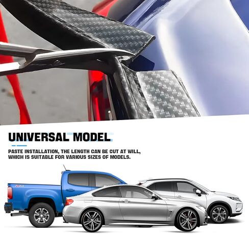 Blilo Car Trunk Spoiler Lip Kit, Universal 4.9ft Automotive Rear Wing Strip Bar Kit, Vehicle Punch-Free Installation Tail Fin Roof Spoiler Sticker, Auto Exterior Accessory for Most Cars (Carbon Fiber) in Saudi Arabia