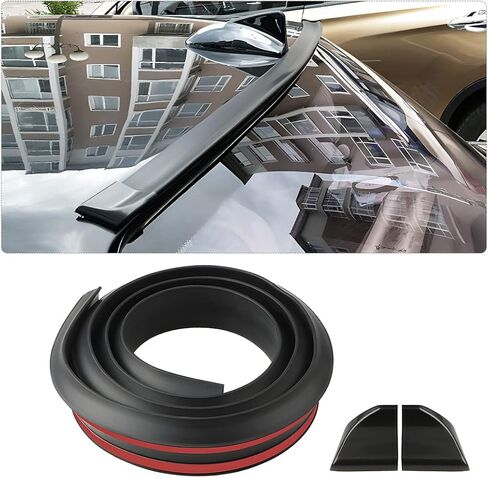 Blilo Car Trunk Spoiler Lip Kit, Universal 4.9ft Automotive Rear Wing Strip Bar Kit, Vehicle Punch-Free Installation Tail Fin Roof Spoiler Sticker, Auto Exterior Accessory for Most Cars (Carbon Fiber) in Saudi Arabia