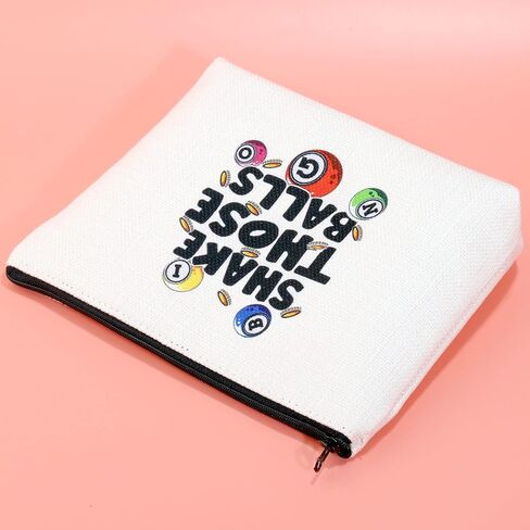 JXGZSO Bingo Gambler Gift Shake Those Balls Makeup Bag Lucky Bingo Pouch Bag Bingo Game Lover Gift (Shake those balls shopping black) in Saudi Arabia