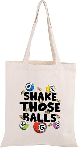 JXGZSO Bingo Gambler Gift Shake Those Balls Makeup Bag Lucky Bingo Pouch Bag Bingo Game Lover Gift (Shake those balls shopping black) in Saudi Arabia