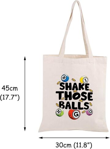 JXGZSO Bingo Gambler Gift Shake Those Balls Makeup Bag Lucky Bingo Pouch Bag Bingo Game Lover Gift (Shake those balls shopping black) in Saudi Arabia