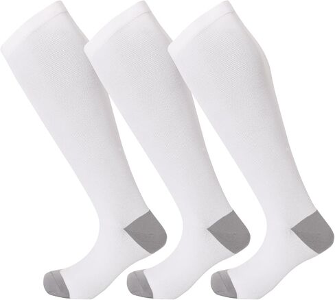 Wide Calf Compression Socks for Women Men, Plus Size Knee High 20-30mmHg Sock Pregnant Nurses Doctors Travel 3Pairs in Saudi Arabia