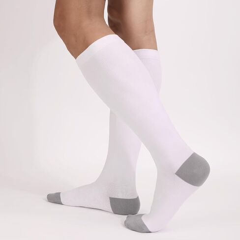 Wide Calf Compression Socks for Women Men, Plus Size Knee High 20-30mmHg Sock Pregnant Nurses Doctors Travel 3Pairs in Saudi Arabia