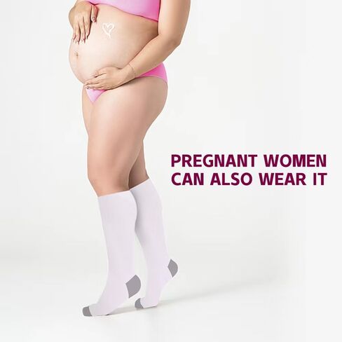 Wide Calf Compression Socks for Women Men, Plus Size Knee High 20-30mmHg Sock Pregnant Nurses Doctors Travel 3Pairs in Saudi Arabia