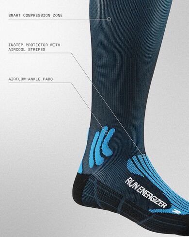 جوارب ضغط عالية للركبة للجنسين من X-Socks RUN ENERGIZER in Saudi Arabia