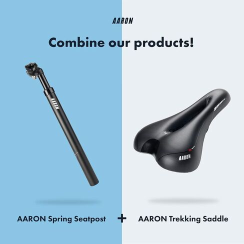 AARON - عمود مقعد تعليق زنبركي - عمود مقعد دراجة من الألومنيوم للدراجة الإلكترونية، MTB، - 1.1 بوصة، 27.2 - 30,9 - 31,6 مم، القطر، 13.8 بوصة (350 مم) الطول in Saudi Arabia