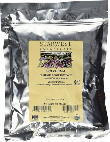 Starwest Botanicals Organic Cinnamon Powder - 1 Pound - Freshly Ground Korintje Cinnamon in Saudi Arabia