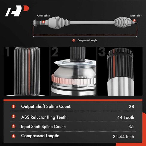 مجموعة عمود المحور A-Premium CV متوافقة مع Ford Escape 2001-2012 وMazda Tribute 2001-2009 وMercury Mariner 2006-2011، جانب الركاب الأمامي الأيمن in Kuwait