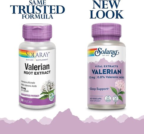 SOLARAY Valerian Root Extract 50 mg | Relaxation Support for a Healthy Sleep Cycle | 0.8% Valerenic Acids | 60 Count | Pack of 2 in Saudi Arabia