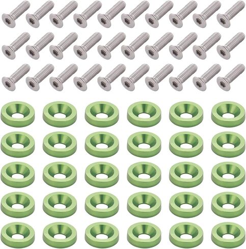 30 قطعة من ممتص الصدمات من الألومنيوم، مسمار غسالة M6، مجموعة تلبيس خليج المحرك للسيارات والسيارات-جونميتال in Kuwait