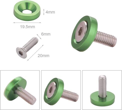 30 قطعة من ممتص الصدمات من الألومنيوم، مسمار غسالة M6، مجموعة تلبيس خليج المحرك للسيارات والسيارات-جونميتال in Kuwait