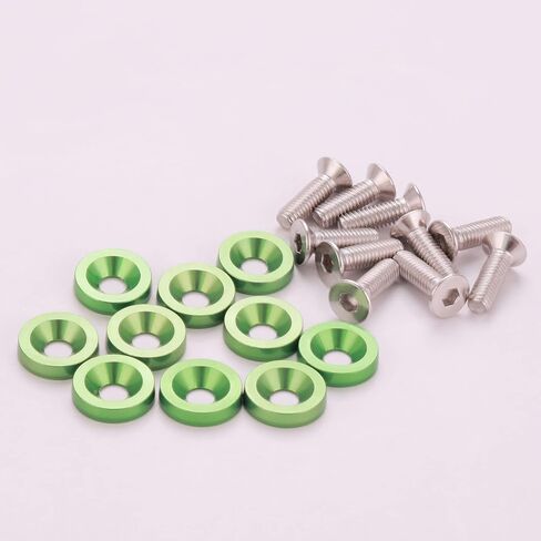 30 قطعة من ممتص الصدمات من الألومنيوم، مسمار غسالة M6، مجموعة تلبيس خليج المحرك للسيارات والسيارات-جونميتال in Kuwait