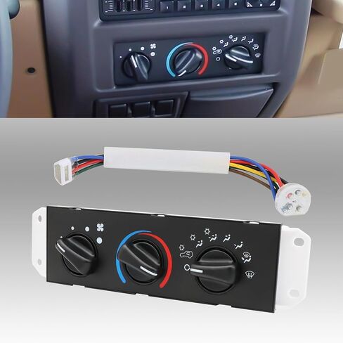 Heavy Duty Climate Control Module Replace 55037473AB for 1999-2004 Jeep TJ, 1999-2004 Jeep Wrangler HVAC Heater Climate Control Panel, Air Conditioning Control Module Panel Heater A/C Control Switch. in Saudi Arabia