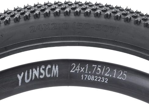YUNSCM 24" Mountain Bike Tires 24 x 2.0/50-507 and 24" Bike Tubes Schrader Valve with 2 Rim Strips Compatible with 24 x 1.90 24x1.95 24x2.0 24 x 2.10 Bike Bicycle Tires and Tubes (AC-1747) in Saudi Arabia