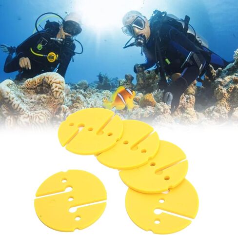 Jerliflyer 5pcs Diving line marker cave, portable wear proof PVC dive,underwater signal dive marker rope (Orange/2.4inch) in Saudi Arabia