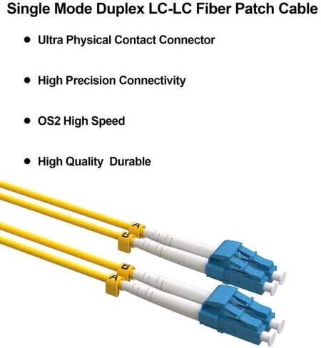 5 Pack LC to LC Single Mode Fiber Patch Cable 1M, OS2 Duplex 1G/10GB Fiber Optical Cables SMF Fiber Jumper Patch Cords LSZH 9/125µm for SFP+ XFP QSFP CFP -1M(3FT) 5pack in Saudi Arabia