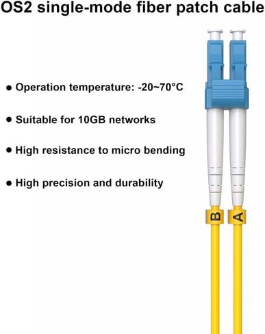 5 Pack LC to LC Single Mode Fiber Patch Cable 1M, OS2 Duplex 1G/10GB Fiber Optical Cables SMF Fiber Jumper Patch Cords LSZH 9/125µm for SFP+ XFP QSFP CFP -1M(3FT) 5pack in Saudi Arabia