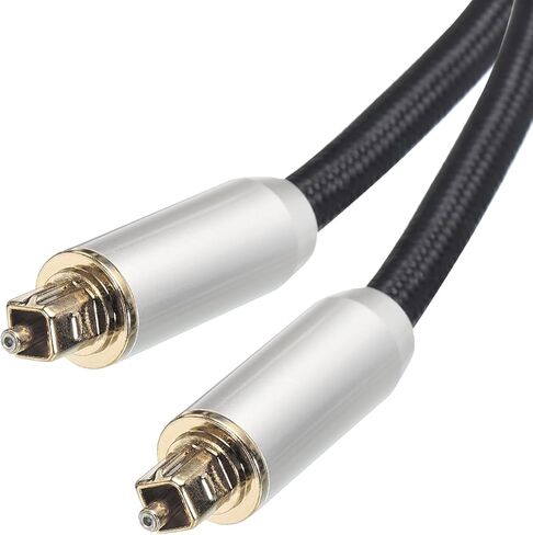 MECCANIXITY Fiber Optic Audio Cable 360 Degree Rotating Digital Audio Optic Cable Nylon Metal Shell Gold-Plated 16.4 Ft TOS Optical Link Cable for TV DVD Amplifier Stereo Black in Saudi Arabia
