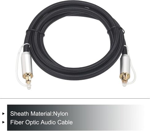 MECCANIXITY Fiber Optic Audio Cable 360 Degree Rotating Digital Audio Optic Cable Nylon Metal Shell Gold-Plated 16.4 Ft TOS Optical Link Cable for TV DVD Amplifier Stereo Black in Saudi Arabia
