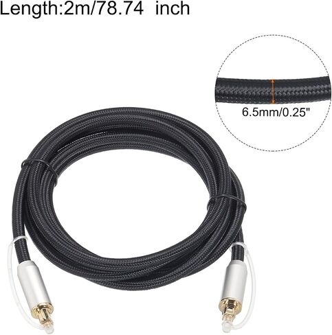 MECCANIXITY Fiber Optic Audio Cable 360 Degree Rotating Digital Audio Optic Cable Nylon Metal Shell Gold-Plated 16.4 Ft TOS Optical Link Cable for TV DVD Amplifier Stereo Black in Saudi Arabia
