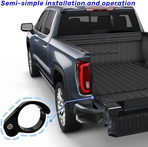 قفل الباب الخلفي المضاد للسرقة يناسب Ford F-Series F150 F250 F350 2015-2023، جهاز قفل الباب الخلفي المضاد للسرقة لشاحنة بيك اب، سبائك الألومنيوم باللون الأسود in Kuwait
