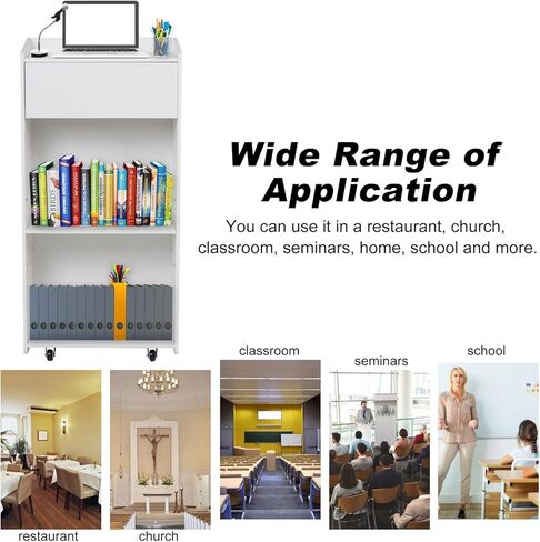 حامل منصة محمول بعجلات، حامل مضيفة منابر خشبية، أدراج منصة تخزين، رف متحرك لفصول المؤتمرات والمكاتب والكنائس in Kuwait