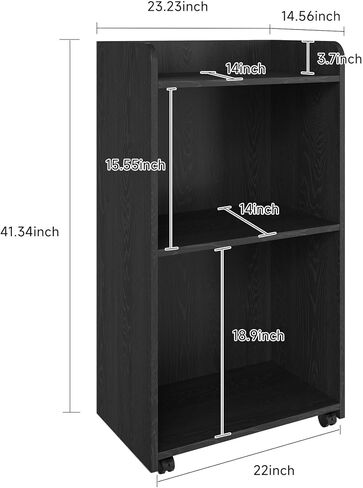 Podium - Portable Podium Stand, Hostess Stand with Wheels, Church Podium Reception Desk, Pulpits for Churches, Mobile Lectern Podium for Conference, Auditorium, Classroom, Adjustable Shelf, Black in Saudi Arabia