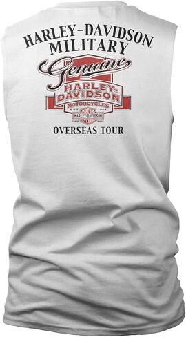 Harley-Davidson Military - تي شيرت بدون أكمام برسوم جرافيك للرجال - Shady Eagle | جولة في الخارج in Kuwait