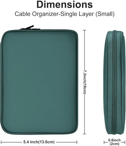 Leather Cord Organizer Travel Waterproof Travel Cable Organizer Bag Portable Tech Organizer Travel Case for Charger Electronic Accessories Organizer (Black, Double Layer-Large) in Kuwait