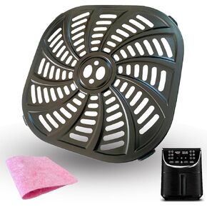 7QT Air Fryer Crisping Plate for Gourmia GAF716 Air Fryers, Upgraded Nonstick Air Fryer Grill Pan Plate Crisper Tray Rack Shelf Insert Grate Grid for Gourmia 7QT Air Fryer, Dishwasher Safe