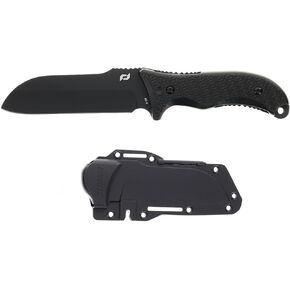 Schrade Delta Class Bedrock Sheepsfoot Fixed Blade with 10.4in Stainless Steel Blade, TPE Handle for Outdoor Survival, Camping, Bushcraft