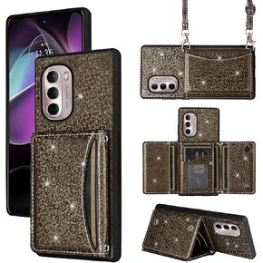 Wallet Case for Moto G Stylus 2022 4G with Shoulder Strap, 6 Card Slots Thin Slim Flip Purse, Credit Card Holder Stand Full Body Phone Cover for Motorola GStylus XT2211DL XT2211 Women Men Grey