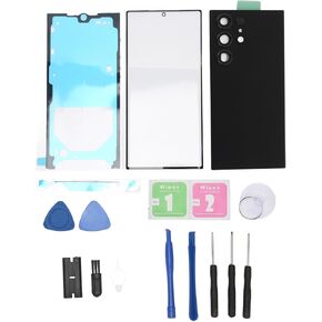 Back Glass Replacement for Galaxy S23 Ultra, Glass Back Cover and Front Outer Lens Glass Screen Hosing Door Repair Replacement Kit for Galaxy S23 Ultra