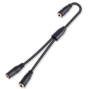 GINTOOYUN Three-Level 3.5mm Y-Type Audio Cable, 3.5mm Female Audio Jack to 2.5mm Female Audio Jack+3.5mm Female Audio Jack Audio Adapter Cable for Audio, Audio Cable, Music Equipment,etc(20 cm)
