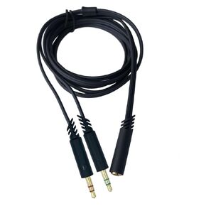 Replacement Headphone 3.5mm Female to 2 Dual 3.5mm Male Splitter Mic Aux Cable for Computer, Audio Stereo Jack Gaming Headset to Dual Jack PC Laptop Adapter,5ft Black