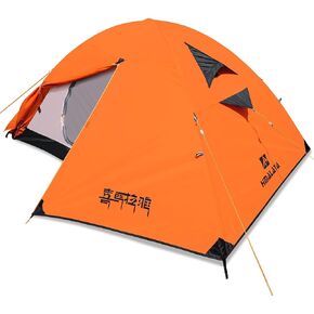 Himalaya 1/2 Person Camping Tent, 4 Season Tent Backpacking Winter Tent Waterproof Windproof Lightweight Portable PU5000 for Outdoor Camping Cold Weather Hiking Mountaineering