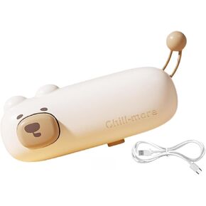 Mini Cute Bag Sealer, USB Rechargeable Chip Bag Sealer Heat Seal, Magnetic-Suction, Handheld Snacks Bag Sealer, Portable Bag Resealer for Plastic Bags Snacks & Food Storage (Brown bear)