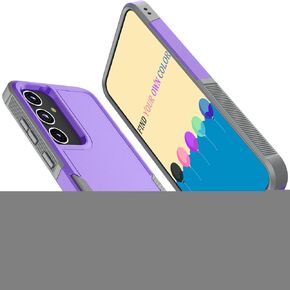 Galaxy S24 Case, Tekcoo for Samsung Galaxy S24 5G [Military Grade Drop Tested] Shock Absorbing Scratch Resistant Grip Cute Hard Non Slip Bumper Dual Layers Phone Protective Cover [Purple]