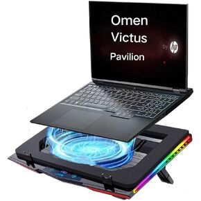 Cooling Pad for HP omen 15 16 17 Victus 15 16 Pavilion 16 16t 17 16 15 inch Gaming Laptop with Ultra Powerful Booster Turbo Cooling Fan Can Fast Cooling,RGB Light,Adjustable Speed, Touch Control