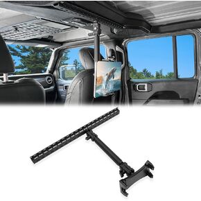 Tablet Mount for JL JT,Rear Seat Ipad Mount/Phone Holder Compatible with 2018-2023 Jeep Wrangler JL JLU & Gladiator JT&4XE for iPad Pro Air Mini/Galaxy Tab/Kindle Fire HD/Switch OLED