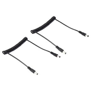 PATIKIL 5Ft 5.5mm x 2.1mm Male to Male DC Power Cable, 2 Pcs Wire Adapter Coiled Extension Cable Cord for LED Strip DVR Router Surveillance Camera