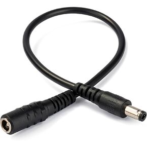 DC Power Extension Cable 5.5mm x 2.1mm Male to 5.5mm x 2.5mm Female 12V 22AWG DC 5521 Male to 5525 Female Adapter for Laptop Solar Camera Router LED Projector 30cm/11.81inch 2pcs