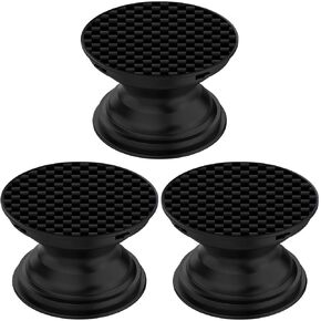 3 Pack Genuine Carbon Fiber Expandible Collapsible Mobile Phone Grip Stand Holder for Smartphone Tablet Cell Phone Accessory - Black Plain Weave