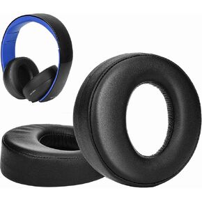 SOULWIT Replacement Ear Pads for Sony Gold Wireless PlayStation PS4 Headset, Earpads Cushions for 2014 Version (Model CECHYA-0083) Headphone - 0083 PL Black